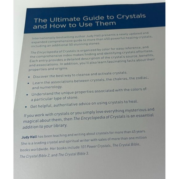 The Encyclopedia of Crystals by Judy Hall 2013 Paperback Healing How to Use Them - Picture 11 of 16